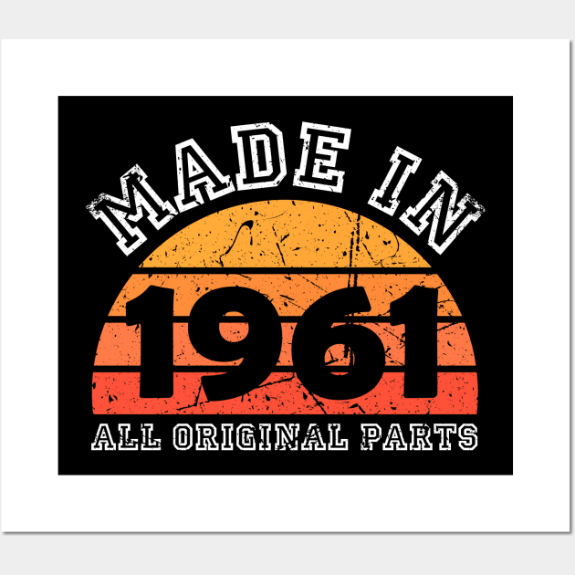 Made 1961 Original Parts 60th Birthday Wall Art by jodotodesign